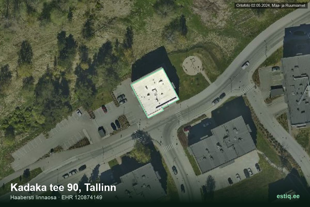 Kadaka tee 90, Tallinn – hoone aerofoto, kontuur ehitisregistri (EHR) andmetest