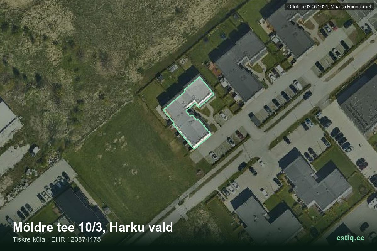 Möldre tee 10/3, Harku – ilmakuva rakennuksesta, ääriviiva rakennusrekisteristä (EHR)