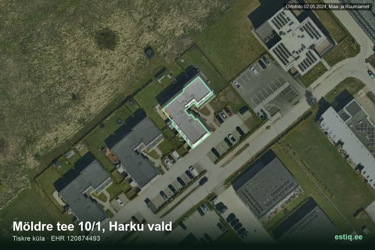 Möldre tee 10/1, Harku – аэрофото дома, контур по данным регистра строений (EHR)