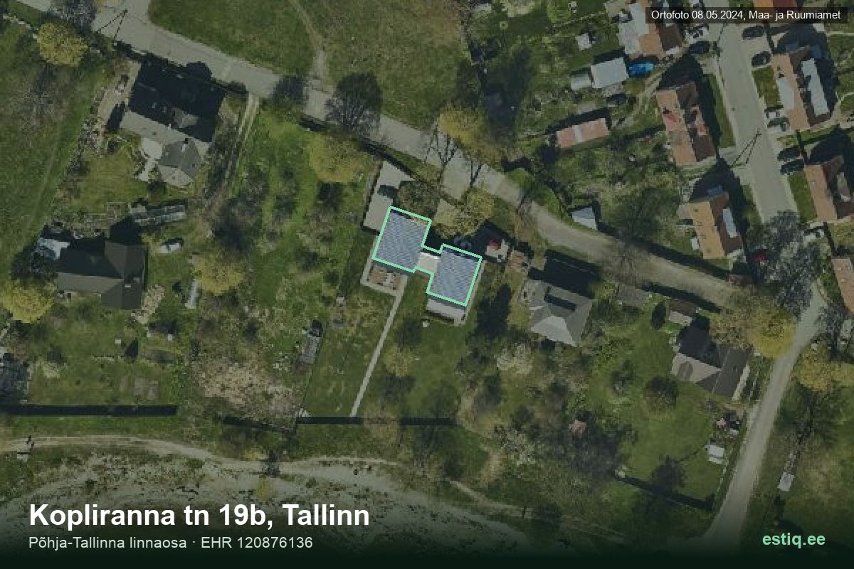 Kopliranna tänav 19b, Tallinn – hoone aerofoto, kontuur ehitisregistri (EHR) andmetest