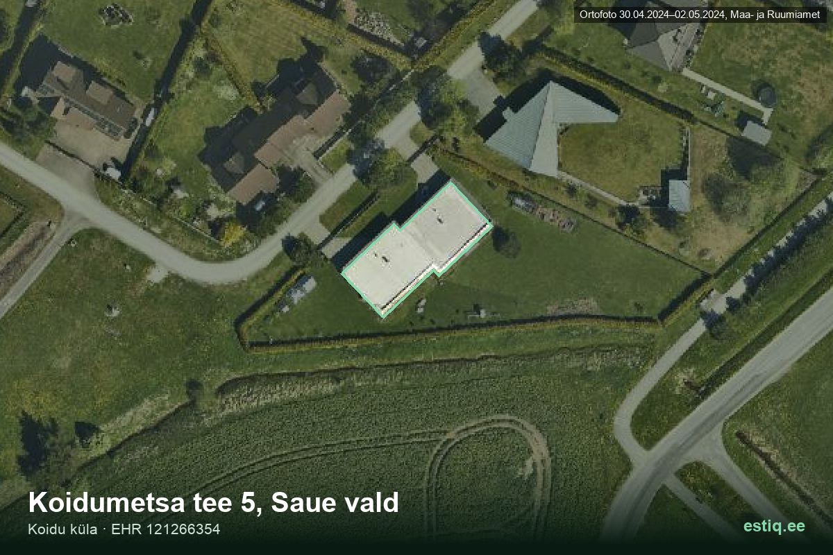 Koidumetsa tee 5, Saue – aerial photo of the building, outline from the Building Register (EHR)