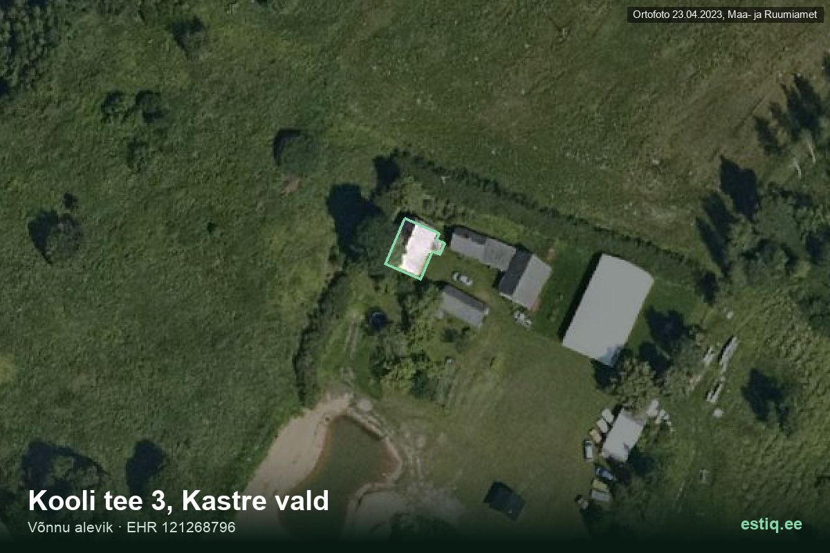 Kooli tee 3, Tartu linn – ilmakuva rakennuksesta, ääriviiva rakennusrekisteristä (EHR)