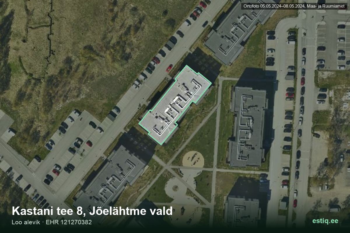 Kastani tee 8, Jõelähtme – aerial photo of the building, outline from the Building Register (EHR)