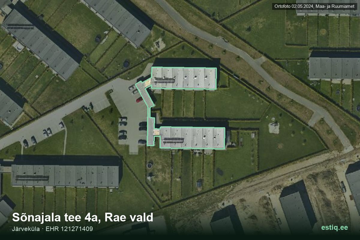 Sõnajala tee 4a, Rae – hoone aerofoto, kontuur ehitisregistri (EHR) andmetest
