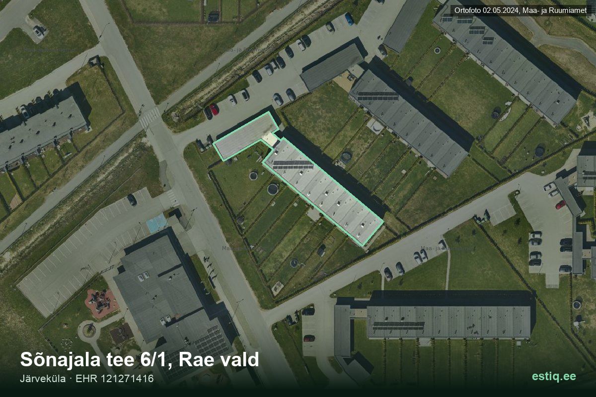 Sõnajala tee 6/1, Rae – hoone aerofoto, kontuur ehitisregistri (EHR) andmetest