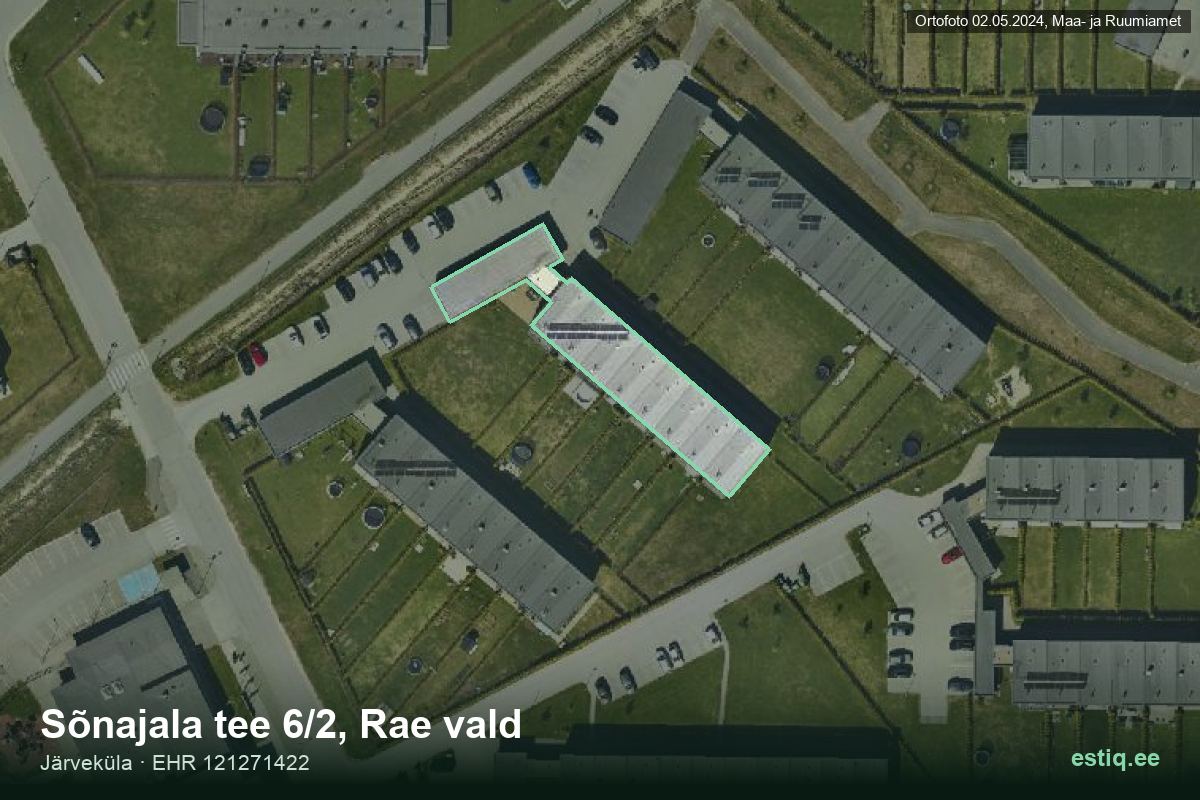 Sõnajala tee 6/2, Rae – hoone aerofoto, kontuur ehitisregistri (EHR) andmetest