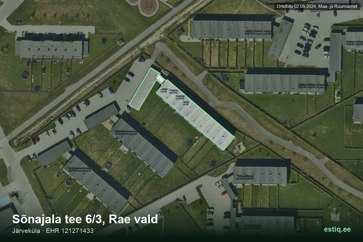 Sõnajala tee 6/3, Rae – hoone aerofoto, kontuur ehitisregistri (EHR) andmetest