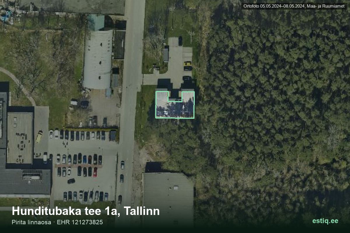 Hunditubaka tee 1a, Tallinn – ilmakuva rakennuksesta, ääriviiva rakennusrekisteristä (EHR)