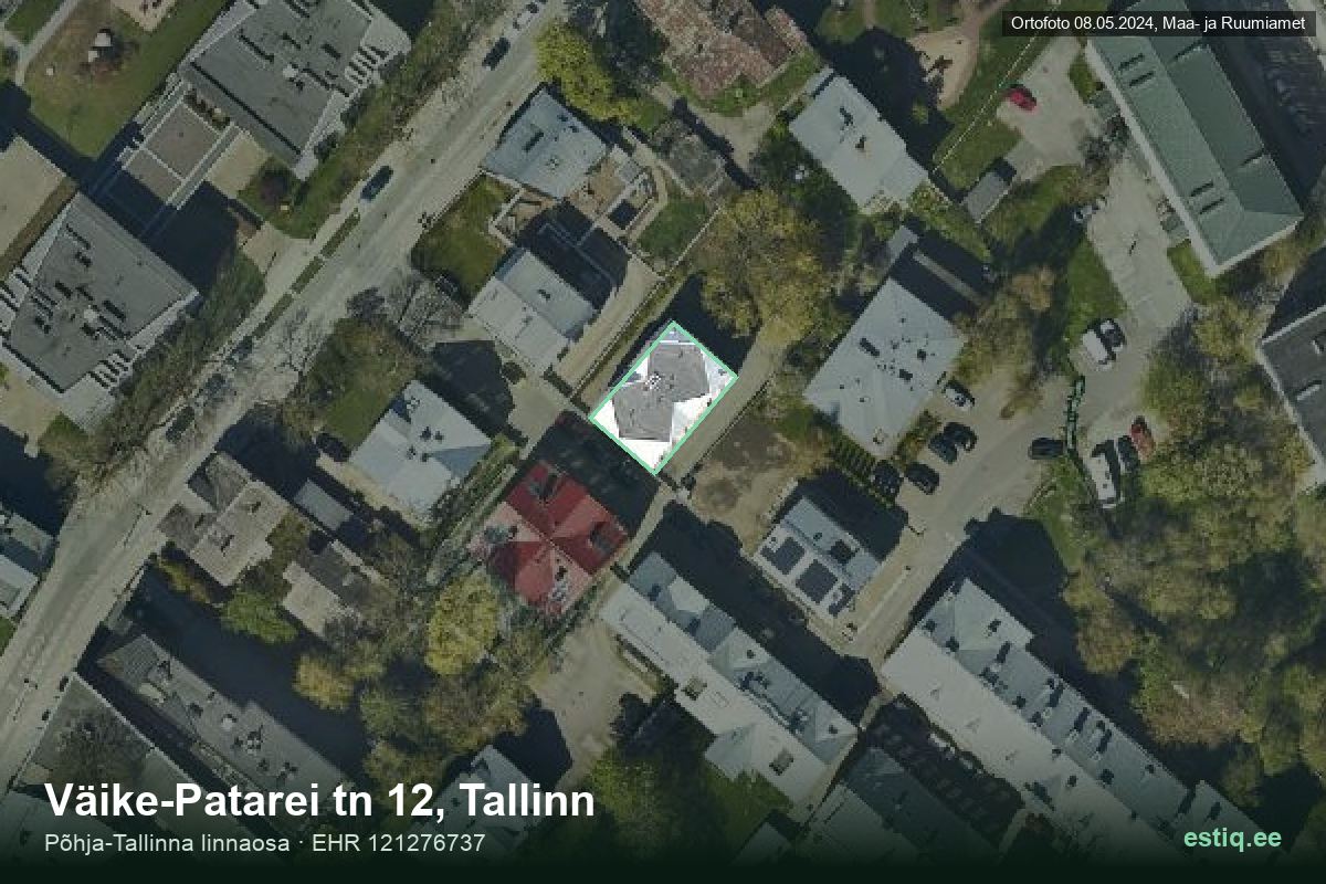 Väike-Patarei tänav 12, Tallinn – aerial photo of the building, outline from the Building Register (EHR)
