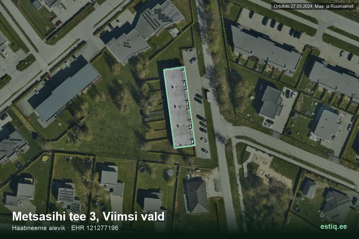 Metsasihi tee 3, Viimsi – ilmakuva rakennuksesta, ääriviiva rakennusrekisteristä (EHR)