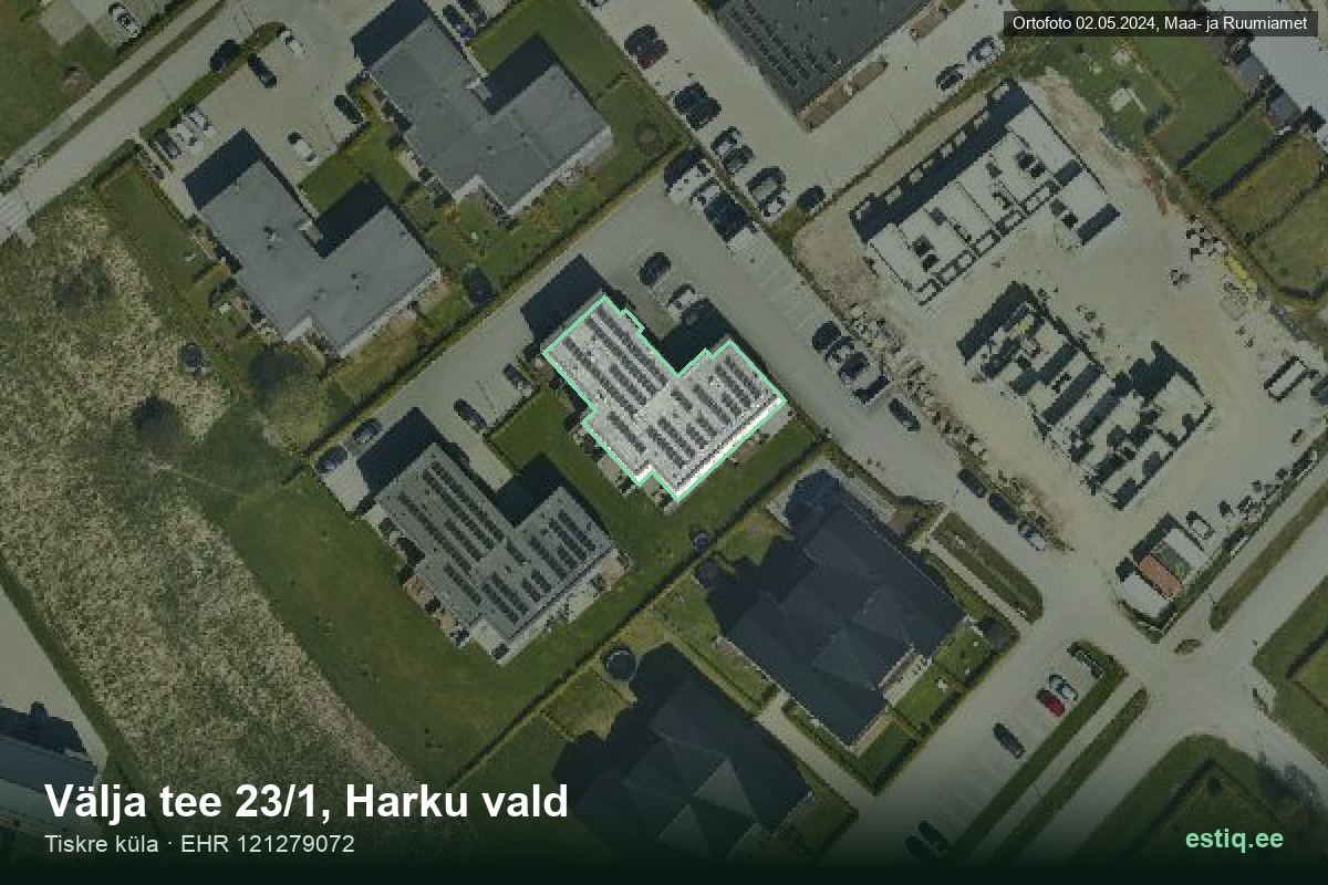Välja tee 23/1, Harku – ilmakuva rakennuksesta, ääriviiva rakennusrekisteristä (EHR)