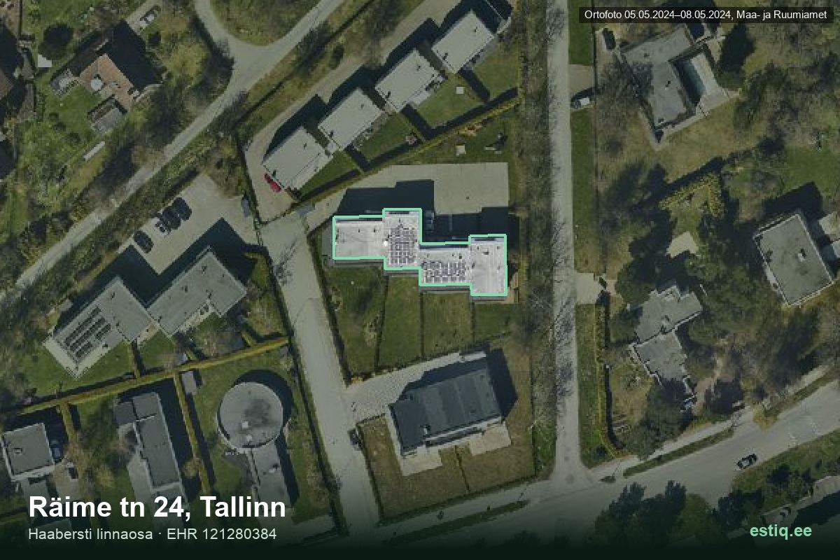 Räime tänav 24, Tallinn – hoone aerofoto, kontuur ehitisregistri (EHR) andmetest