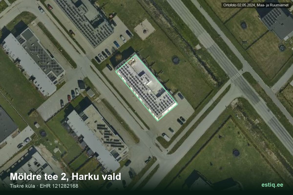 Möldre tee 2, Harku – hoone aerofoto, kontuur ehitisregistri (EHR) andmetest