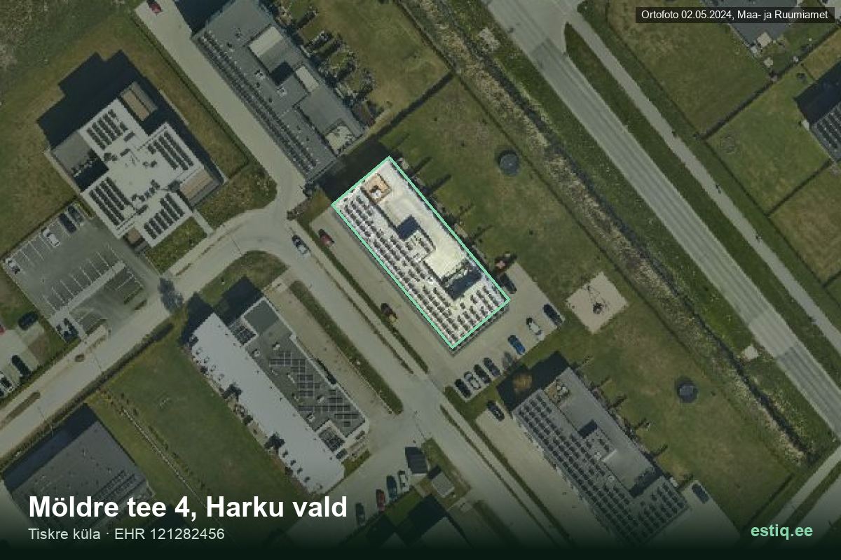 Möldre tee 4, Harku – hoone aerofoto, kontuur ehitisregistri (EHR) andmetest