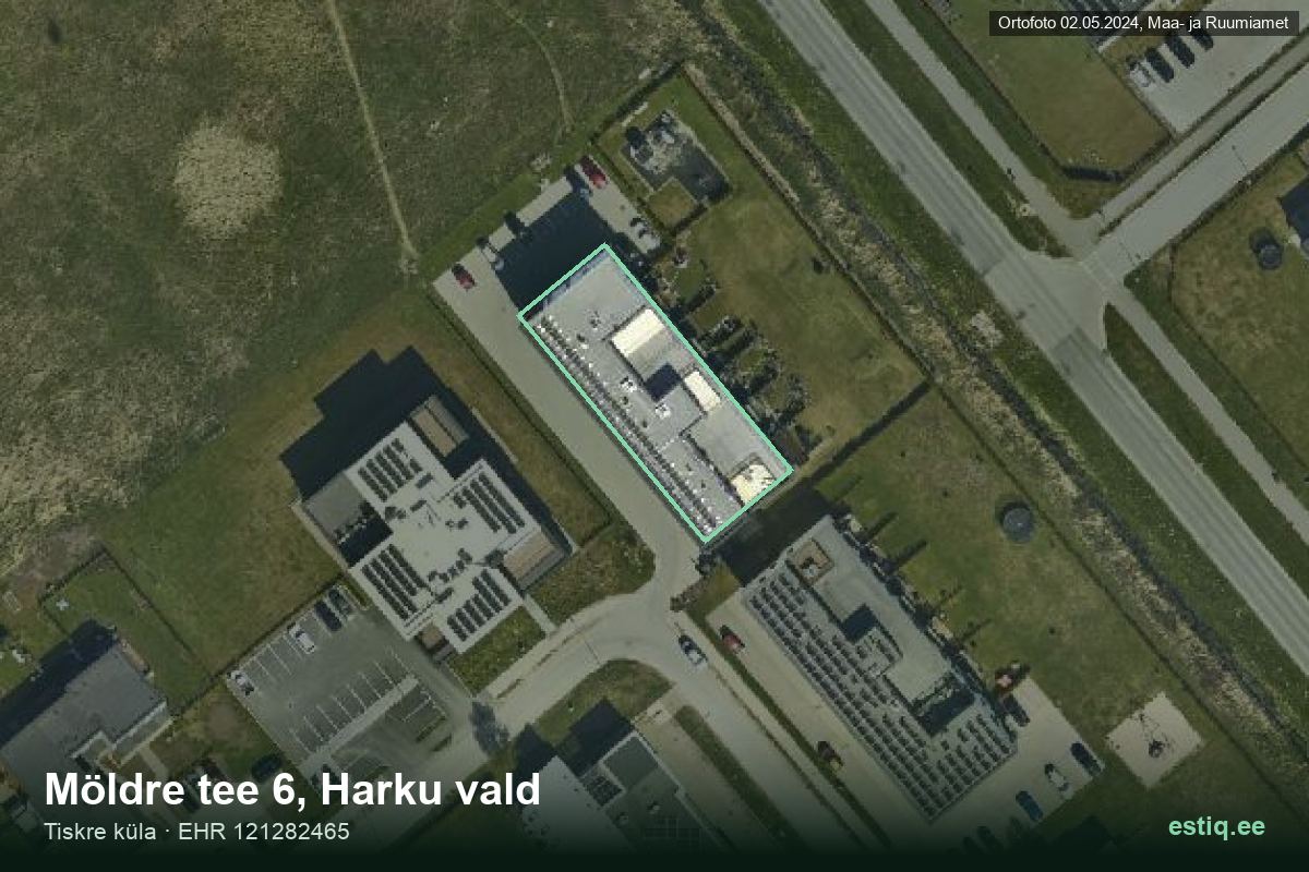 Möldre tee 6, Harku – аэрофото дома, контур по данным регистра строений (EHR)