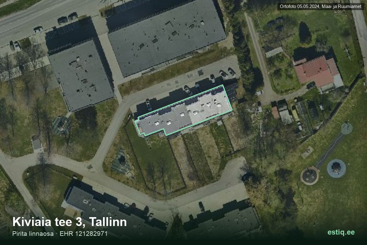 Kiviaia tee 3, Tallinn – ilmakuva rakennuksesta, ääriviiva rakennusrekisteristä (EHR)