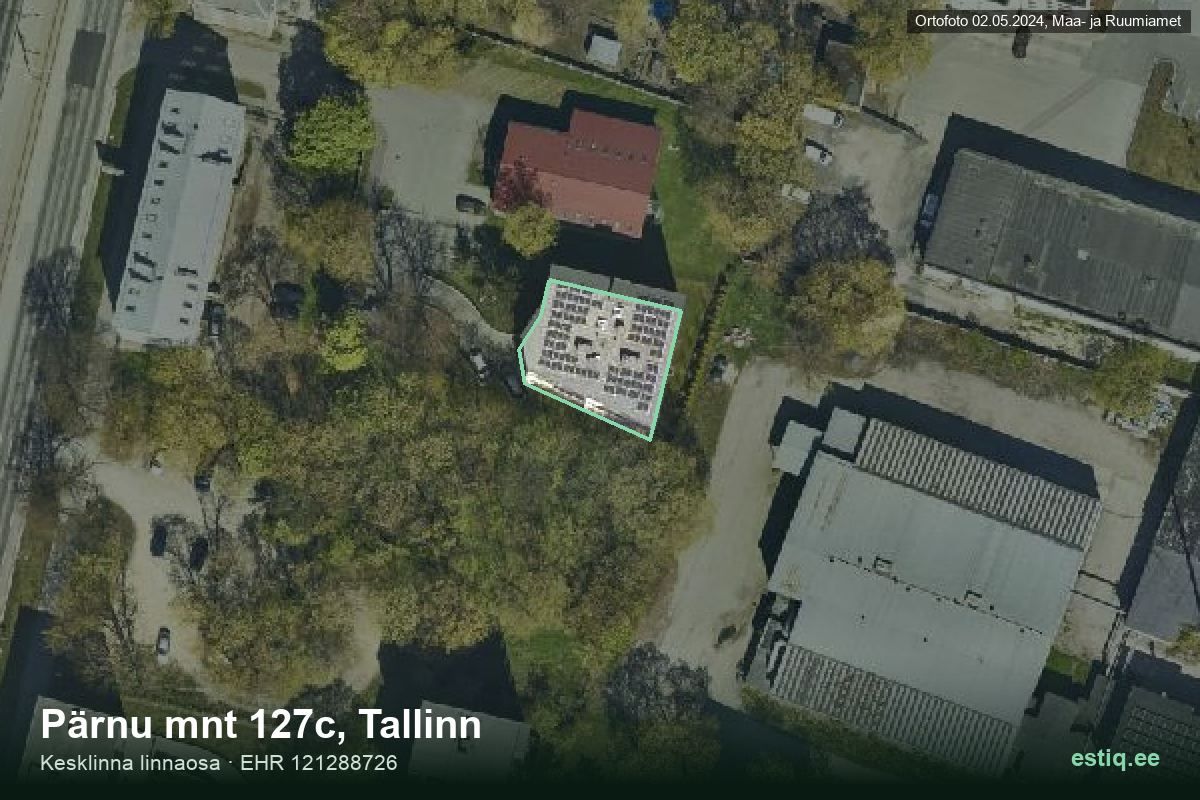 Pärnu mnt 127c, Tallinn – hoone aerofoto, kontuur ehitisregistri (EHR) andmetest