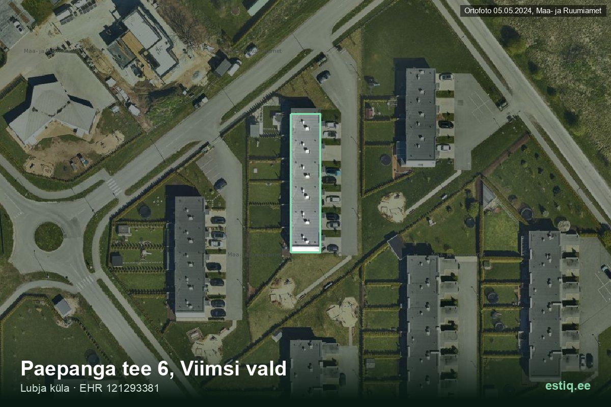 Paepanga tee 6, Viimsi – hoone aerofoto, kontuur ehitisregistri (EHR) andmetest