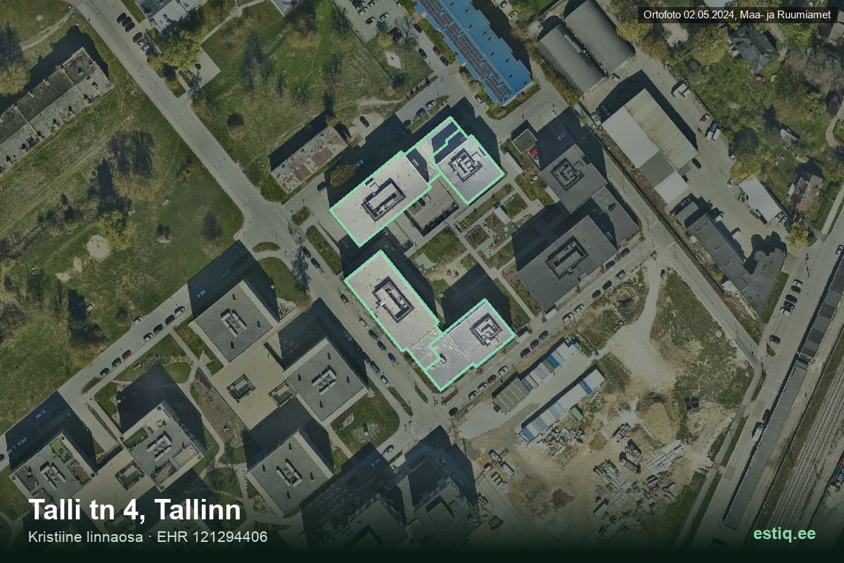 Sammu tänav 5, Tallinn – hoone aerofoto, kontuur ehitisregistri (EHR) andmetest