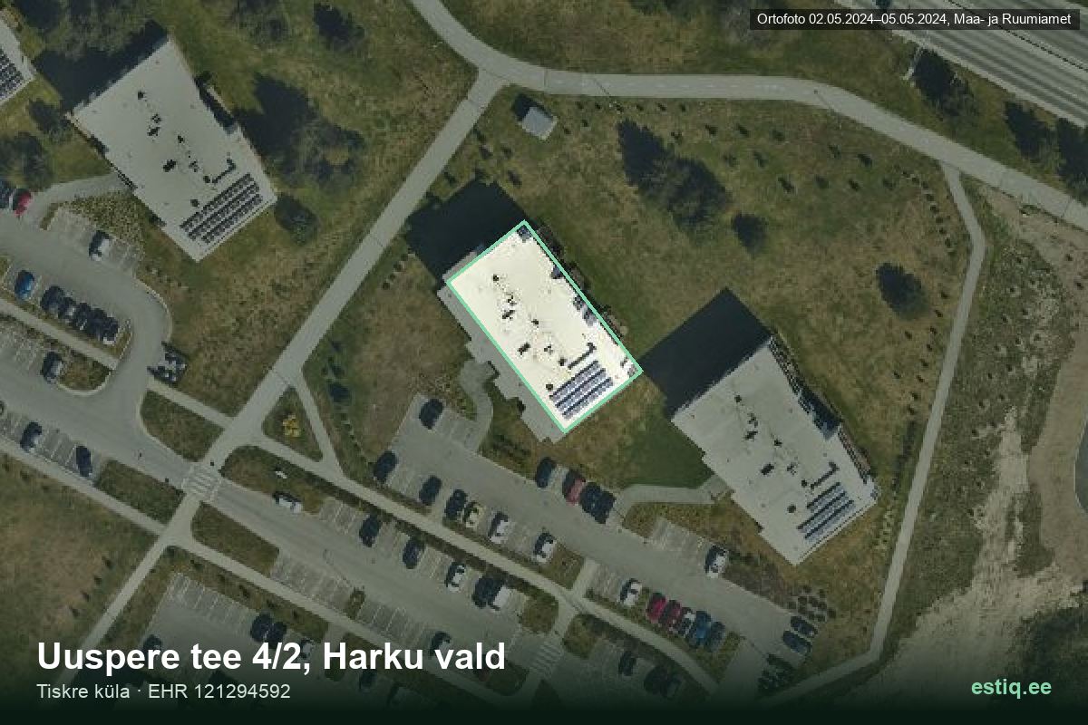 Uuspere tee 4/2, Harku – aerial photo of the building, outline from the Building Register (EHR)