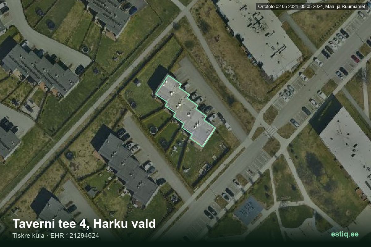 Taverni tee 4, Harku – aerial photo of the building, outline from the Building Register (EHR)