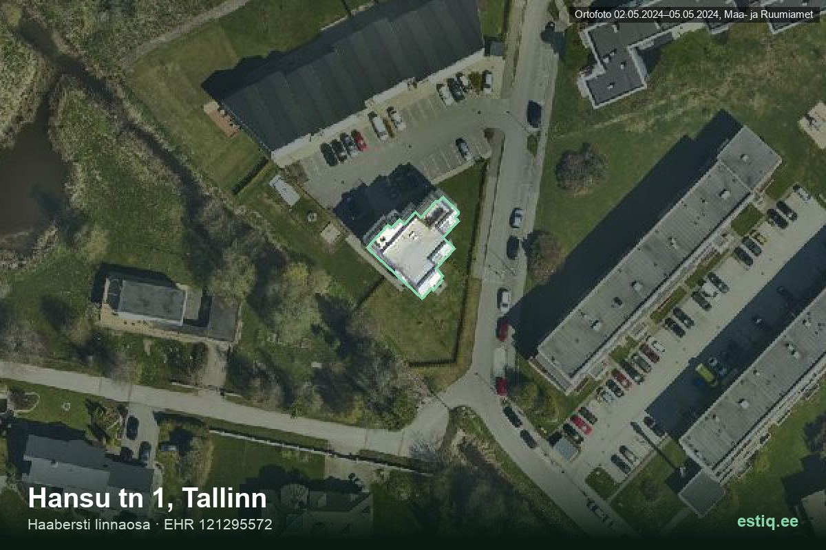 Hansu tänav 1, Tallinn – aerial photo of the building, outline from the Building Register (EHR)