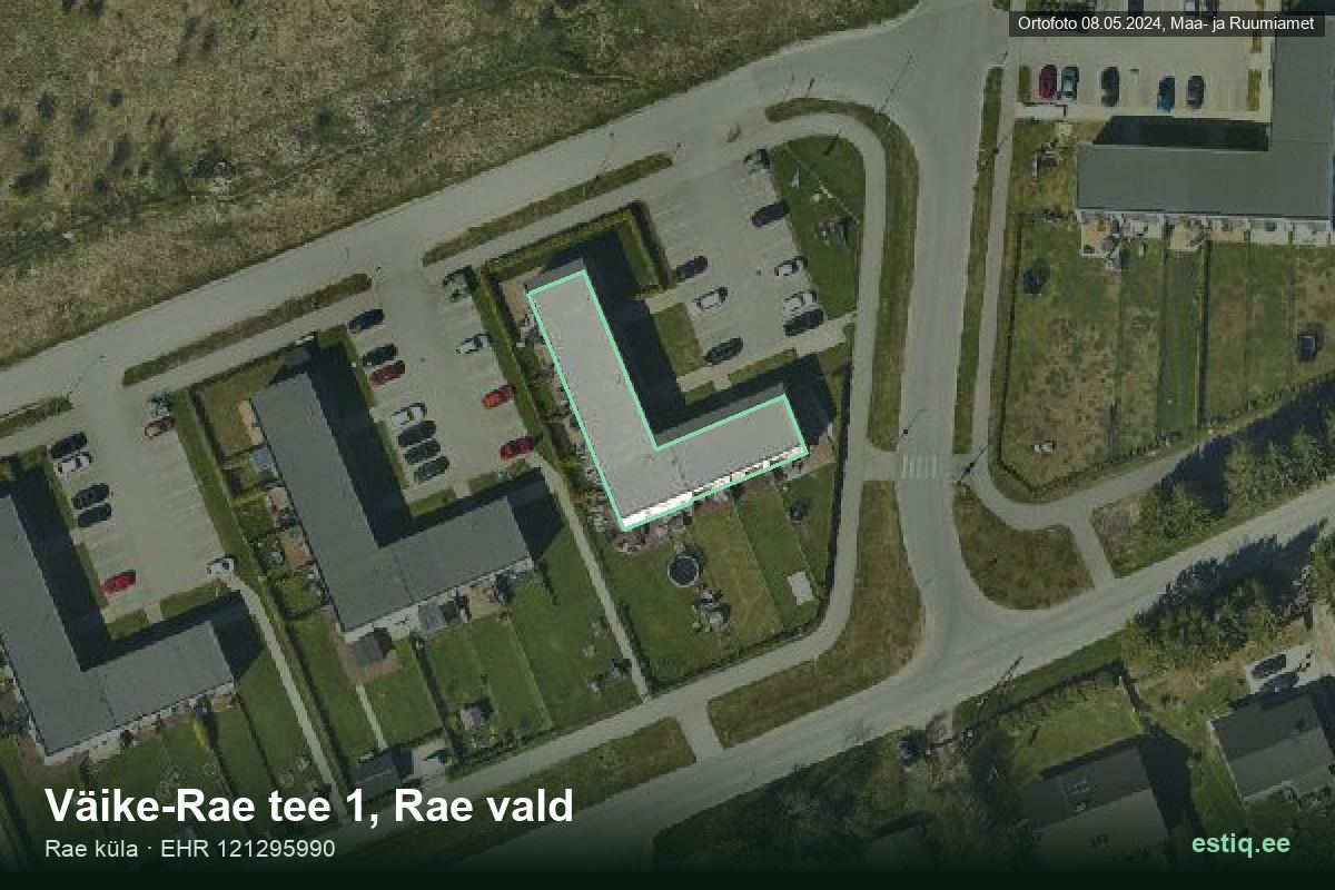Väike-Rae tee 1, Rae – aerial photo of the building, outline from the Building Register (EHR)