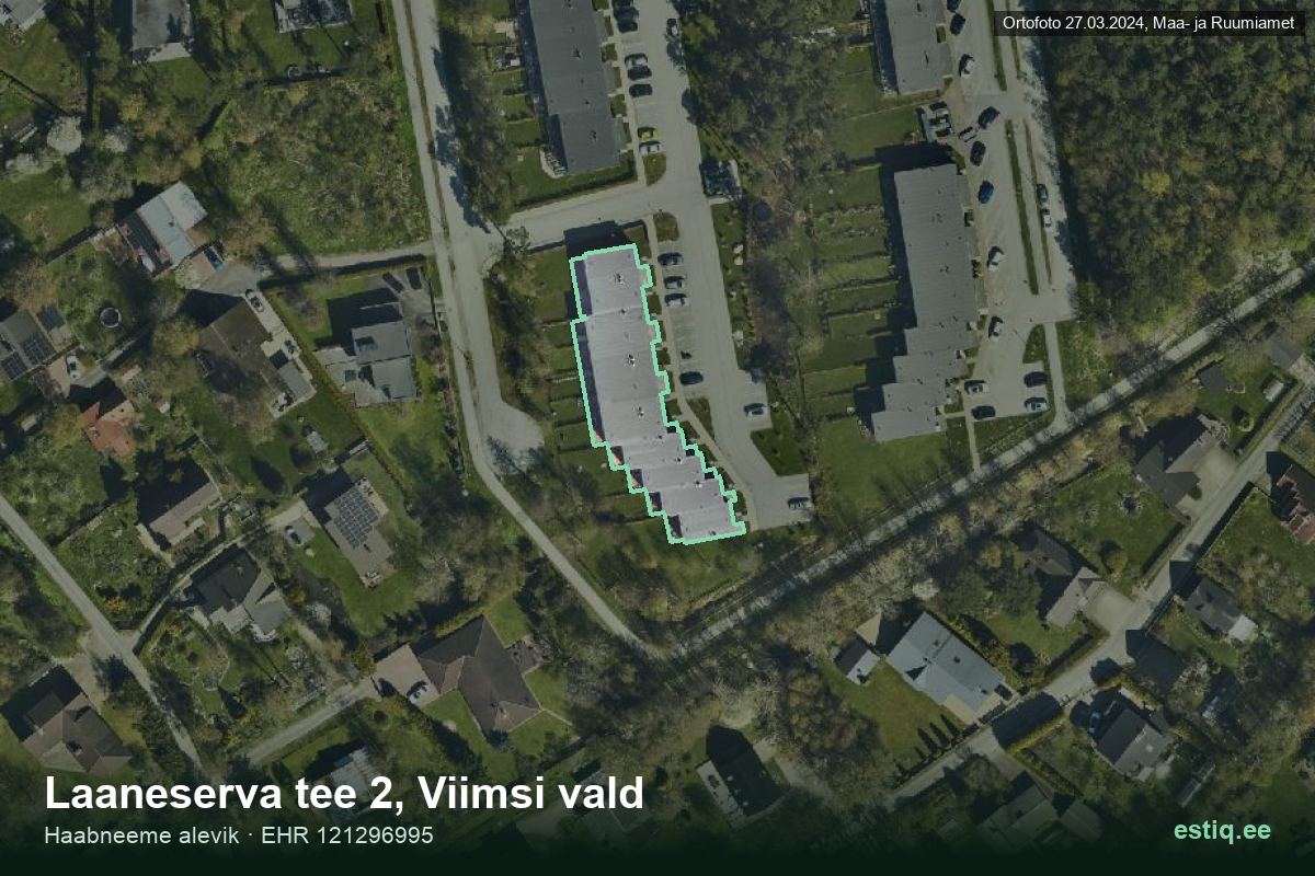 Laaneserva tee 2, Viimsi – hoone aerofoto, kontuur ehitisregistri (EHR) andmetest