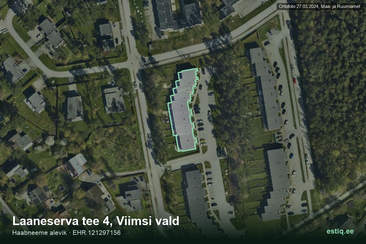 Laaneserva tee 4, Viimsi – hoone aerofoto, kontuur ehitisregistri (EHR) andmetest