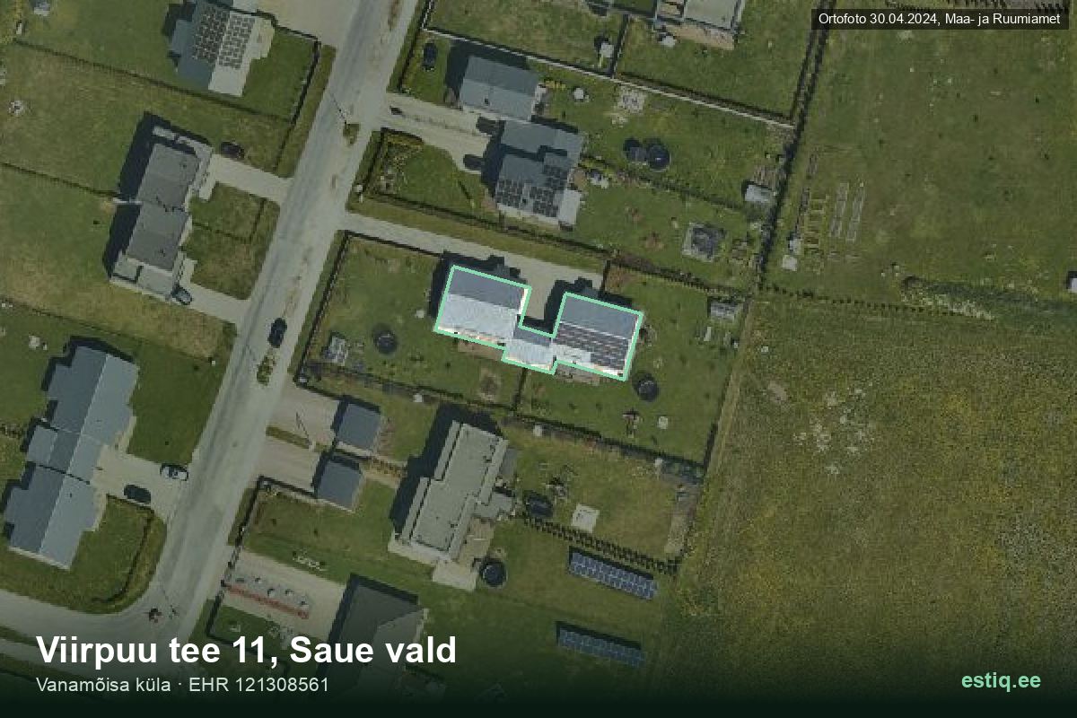 Viirpuu tee 11, Saue – hoone aerofoto, kontuur ehitisregistri (EHR) andmetest