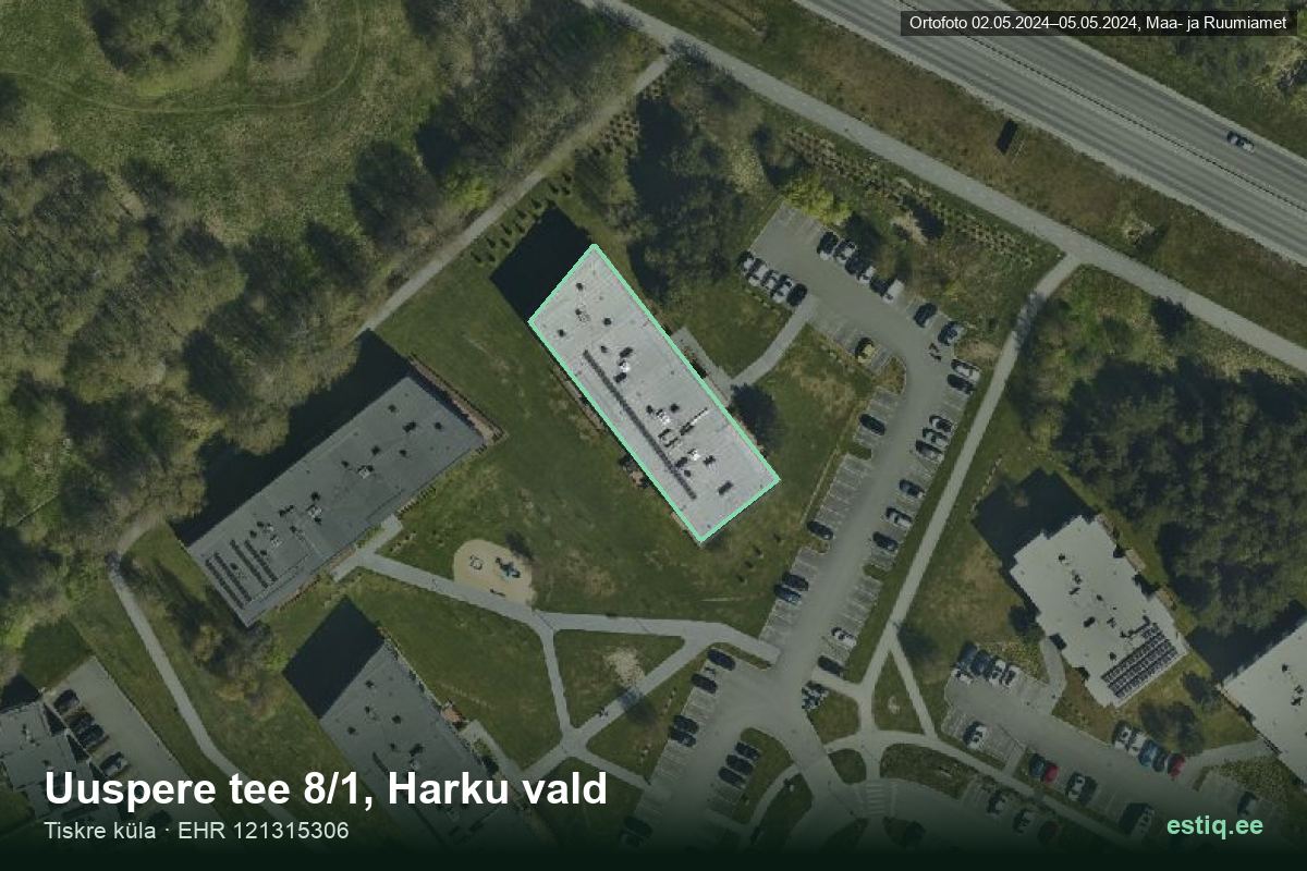 Uuspere tee 8/1, Harku – aerial photo of the building, outline from the Building Register (EHR)