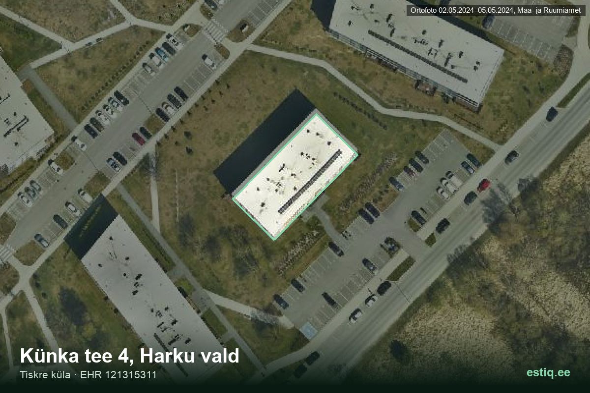 Künka tee 4, Harku – hoone aerofoto, kontuur ehitisregistri (EHR) andmetest