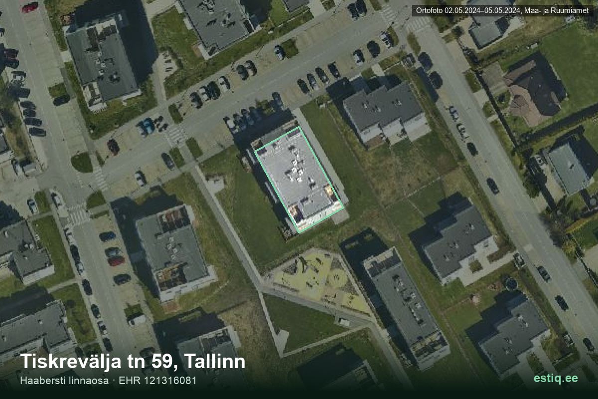 Tiskrevälja tänav 59, Tallinn – aerial photo of the building, outline from the Building Register (EHR)