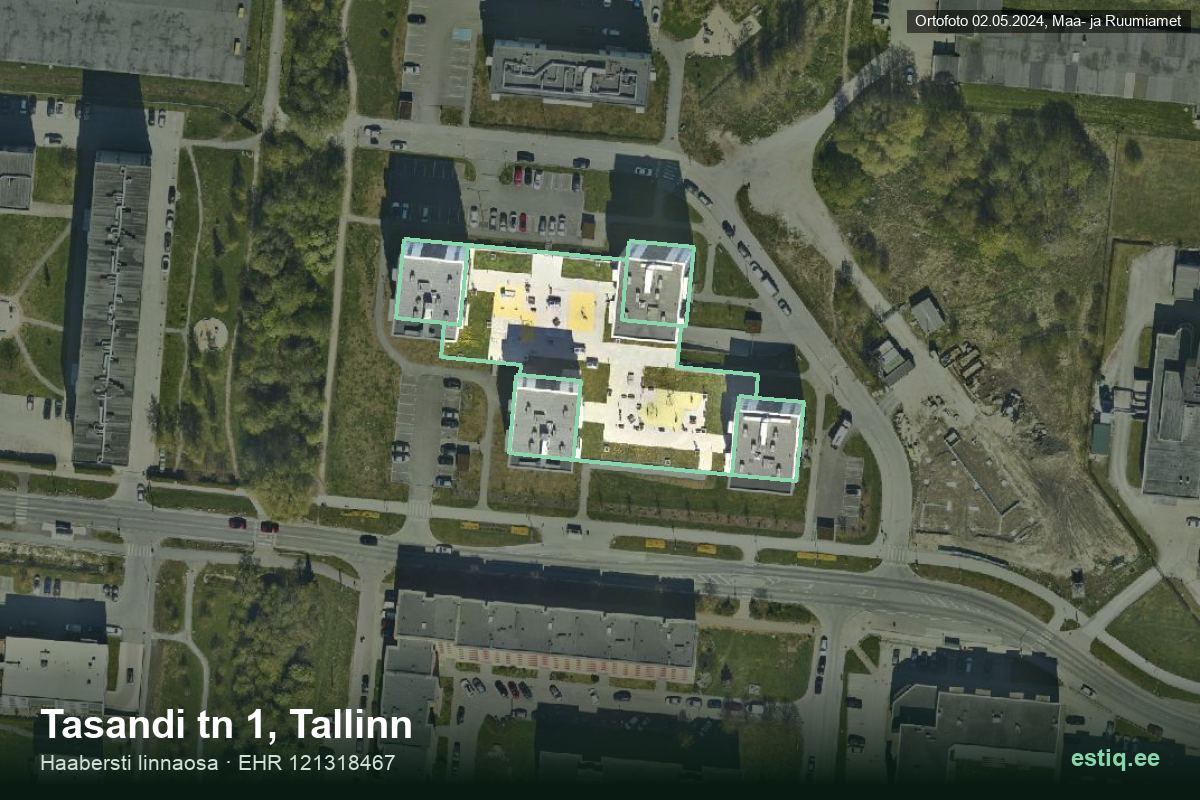Astangu tänav 23, Tallinn – hoone aerofoto, kontuur ehitisregistri (EHR) andmetest