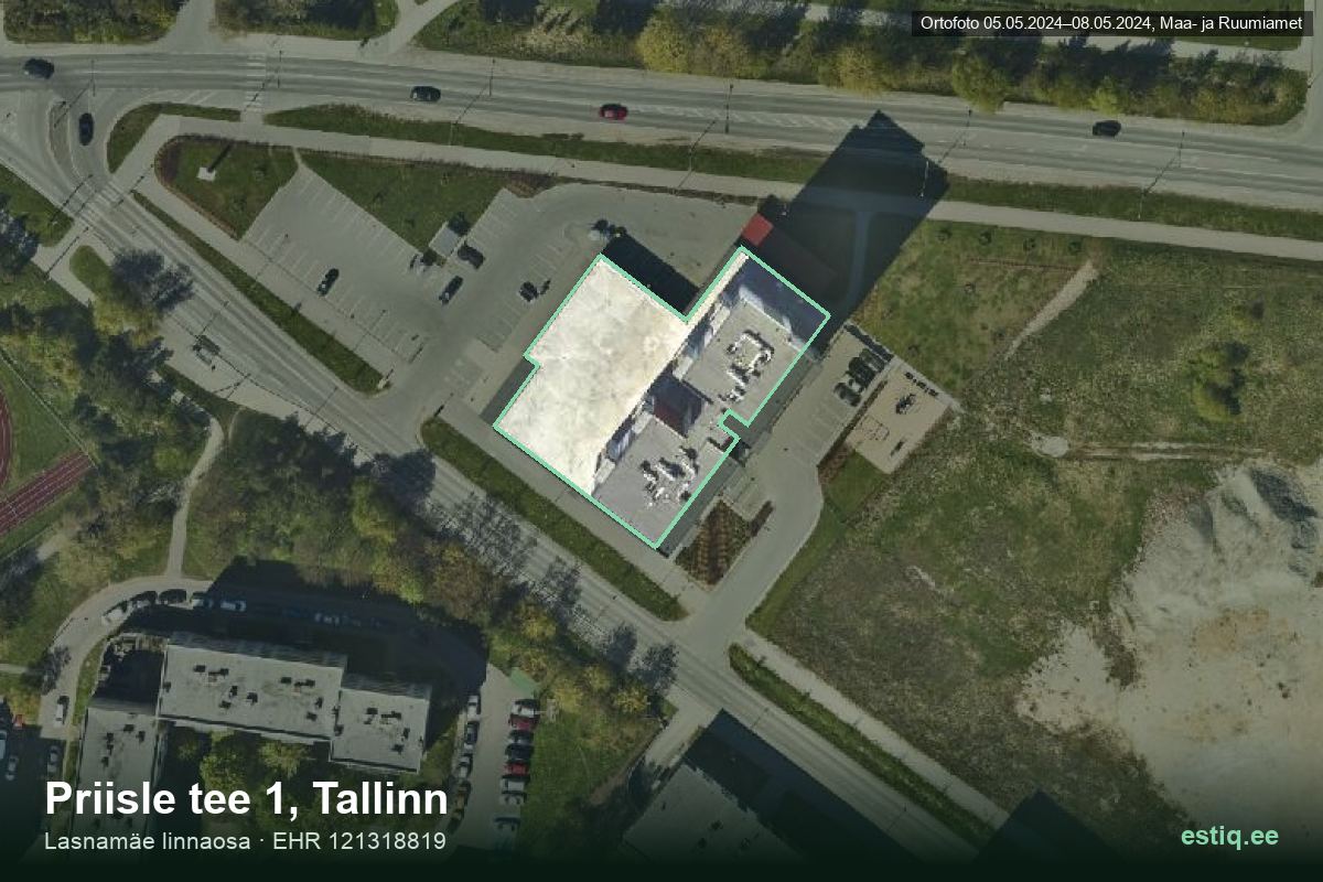 Priisle tee 1, Tallinn – ilmakuva rakennuksesta, ääriviiva rakennusrekisteristä (EHR)
