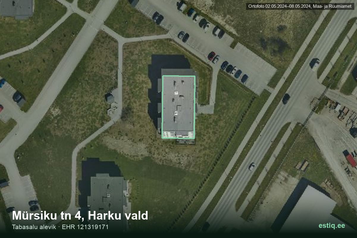 Mürsiku tänav 4, Harku – aerial photo of the building, outline from the Building Register (EHR)