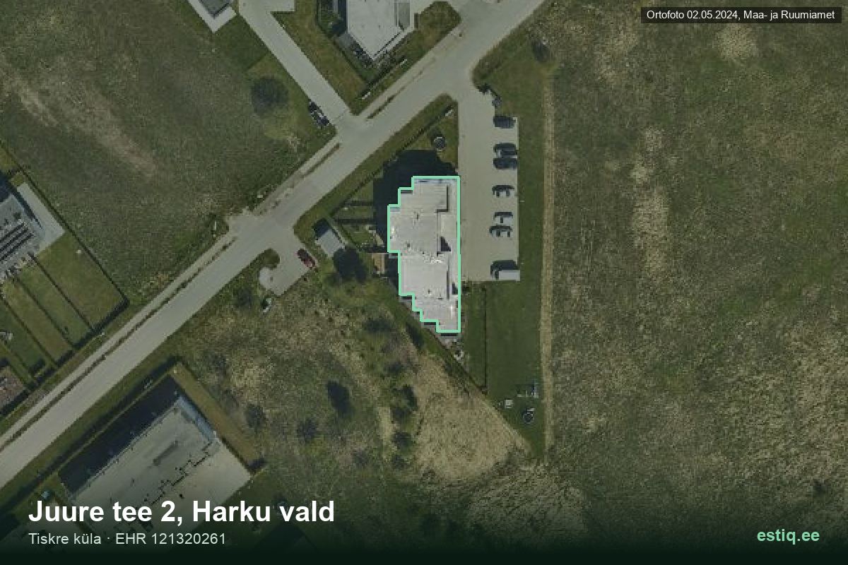 Juure tee 2, Harku – hoone aerofoto, kontuur ehitisregistri (EHR) andmetest