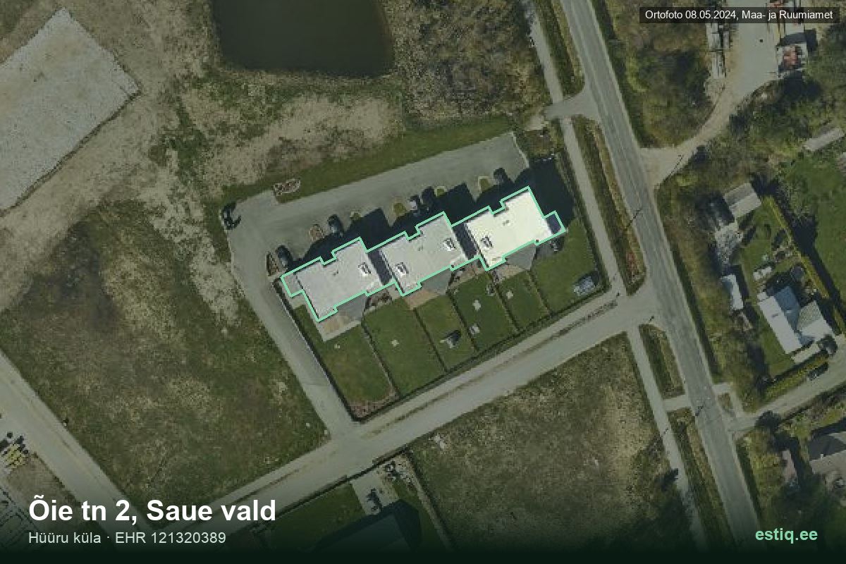 Õie tänav 2, Saue – ilmakuva rakennuksesta, ääriviiva rakennusrekisteristä (EHR)