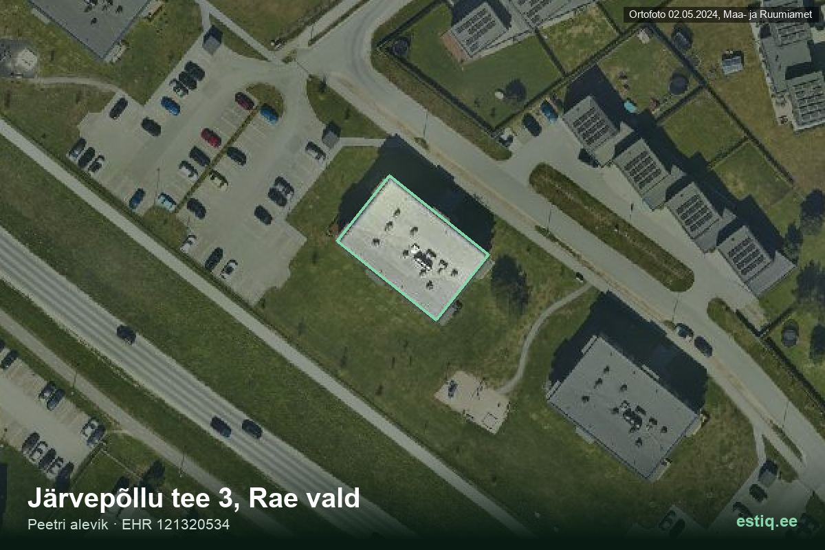 Järvepõllu tee 3, Rae – hoone aerofoto, kontuur ehitisregistri (EHR) andmetest
