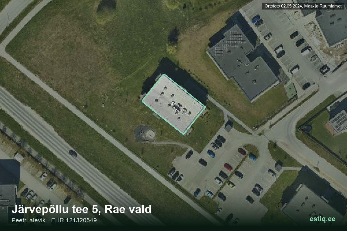 Järvepõllu tee 5, Rae – hoone aerofoto, kontuur ehitisregistri (EHR) andmetest