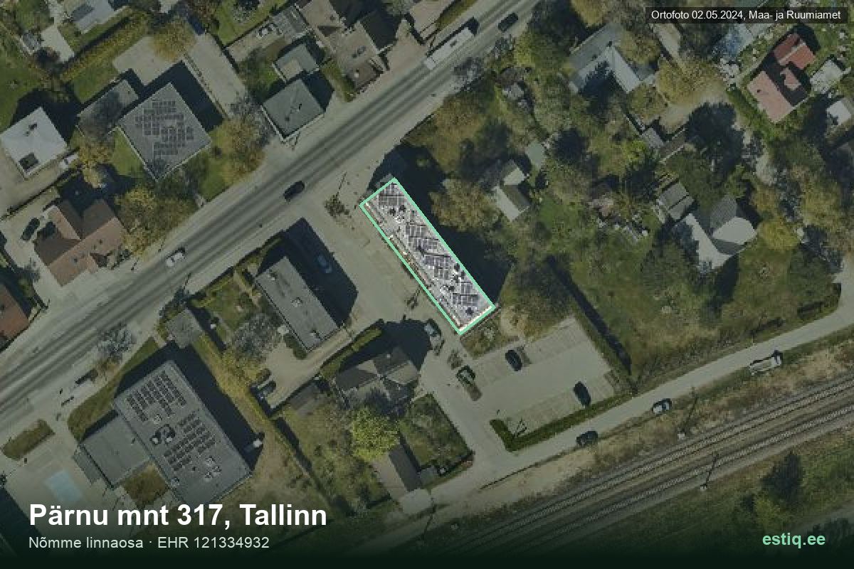 Pärnu mnt 317, Tallinn – hoone aerofoto, kontuur ehitisregistri (EHR) andmetest