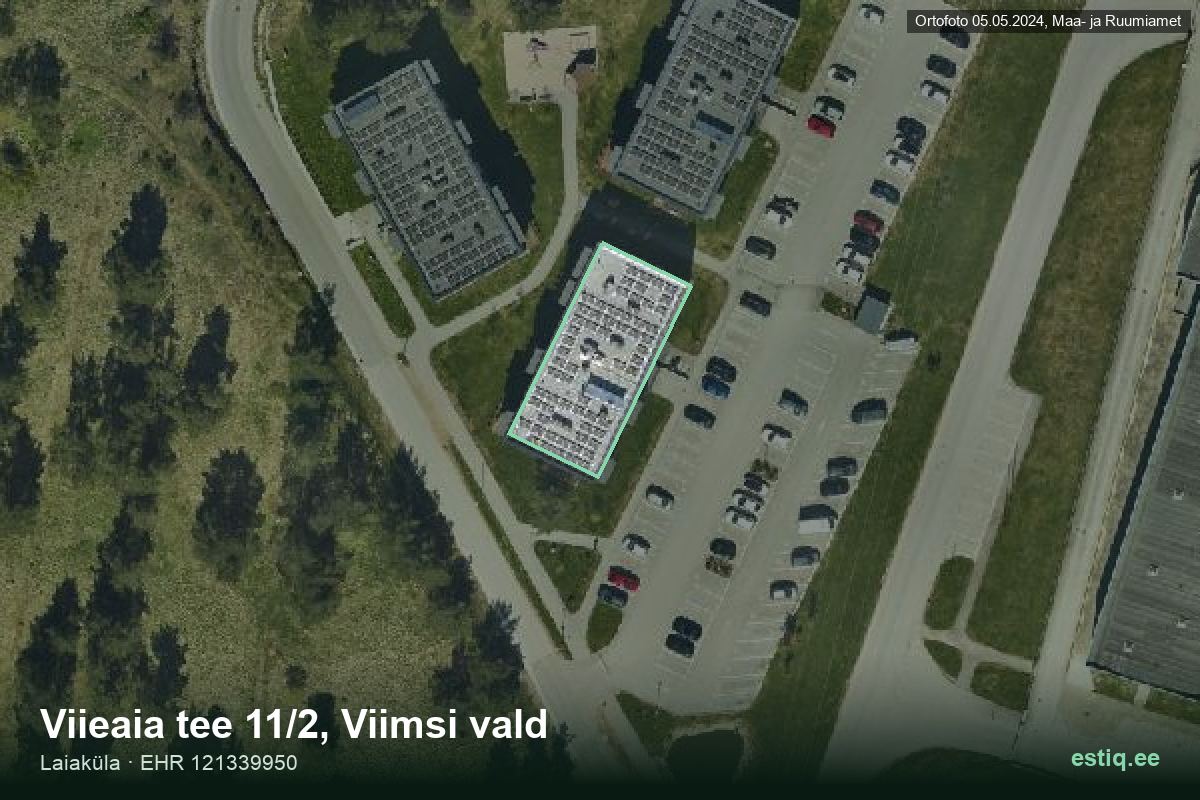 Viieaia tee 11/2, Viimsi – aerial photo of the building, outline from the Building Register (EHR)