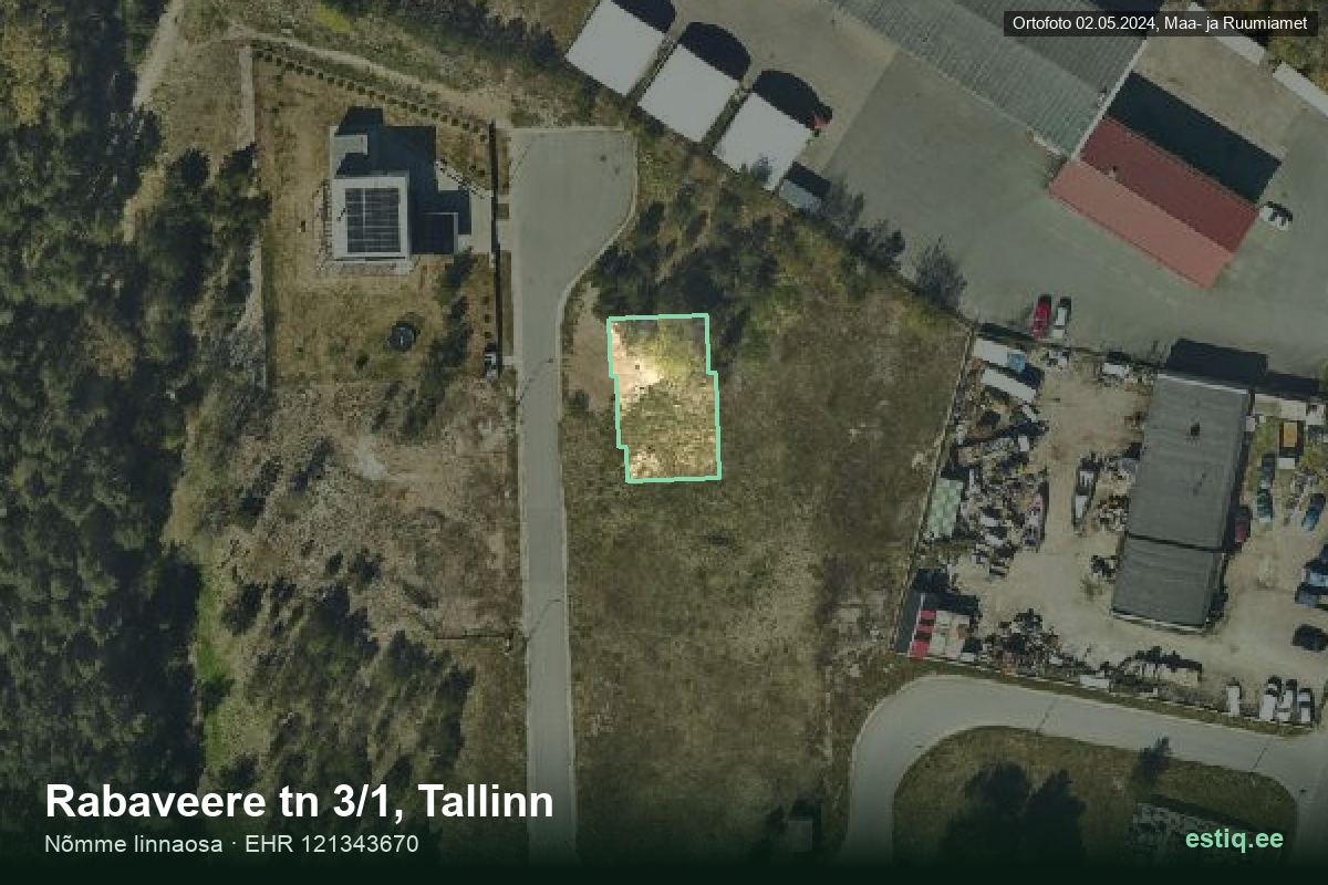 Rabaveere tänav 3/1, Tallinn – hoone aerofoto, kontuur ehitisregistri (EHR) andmetest
