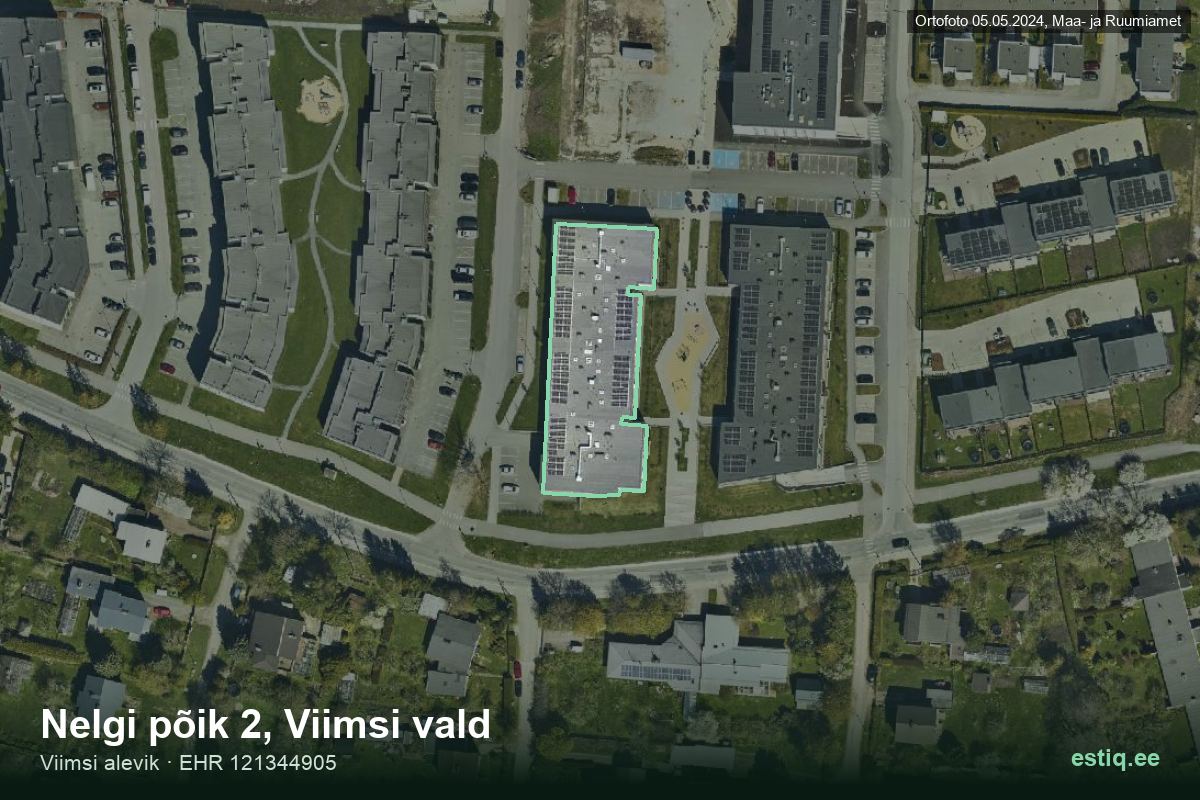 Nelgi põik 2, Viimsi – ilmakuva rakennuksesta, ääriviiva rakennusrekisteristä (EHR)