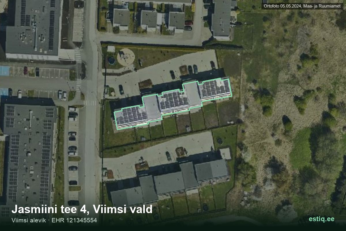 Jasmiini tee 4, Viimsi – aerial photo of the building, outline from the Building Register (EHR)