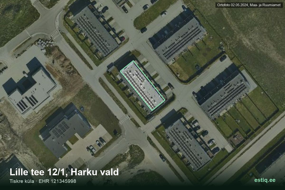 Lille tee 12/1, Harku – аэрофото дома, контур по данным регистра строений (EHR)