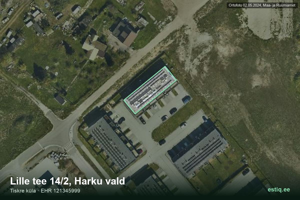 Lille tee 14/2, Harku – hoone aerofoto, kontuur ehitisregistri (EHR) andmetest