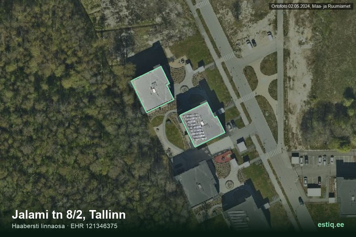 Jalami tänav 8-1, Tallinn – hoone aerofoto, kontuur ehitisregistri (EHR) andmetest