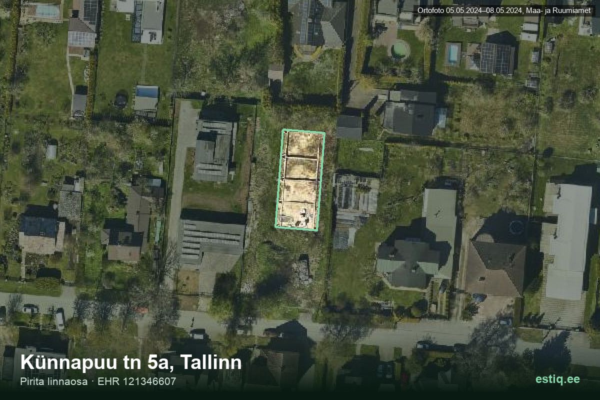 Künnapuu tänav 5a, Tallinn – hoone aerofoto, kontuur ehitisregistri (EHR) andmetest