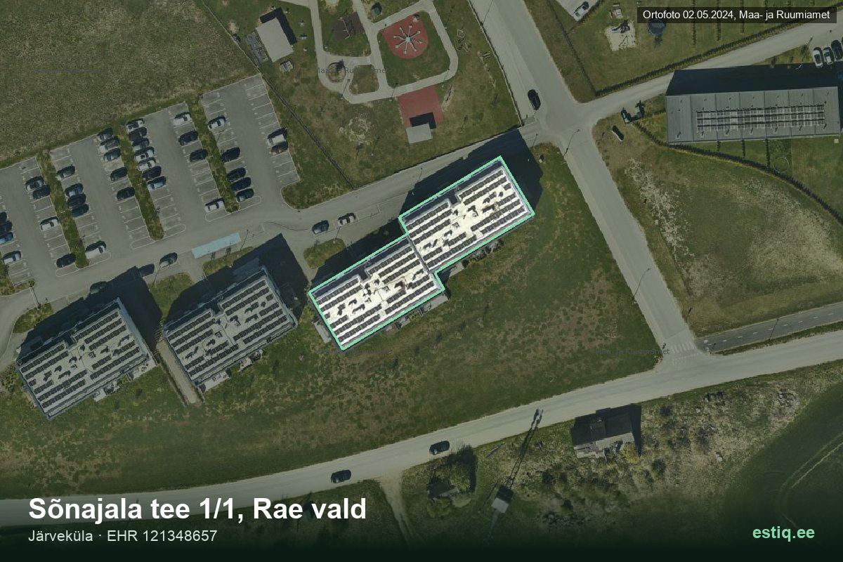 Sõnajala tee 1/1, Rae – hoone aerofoto, kontuur ehitisregistri (EHR) andmetest